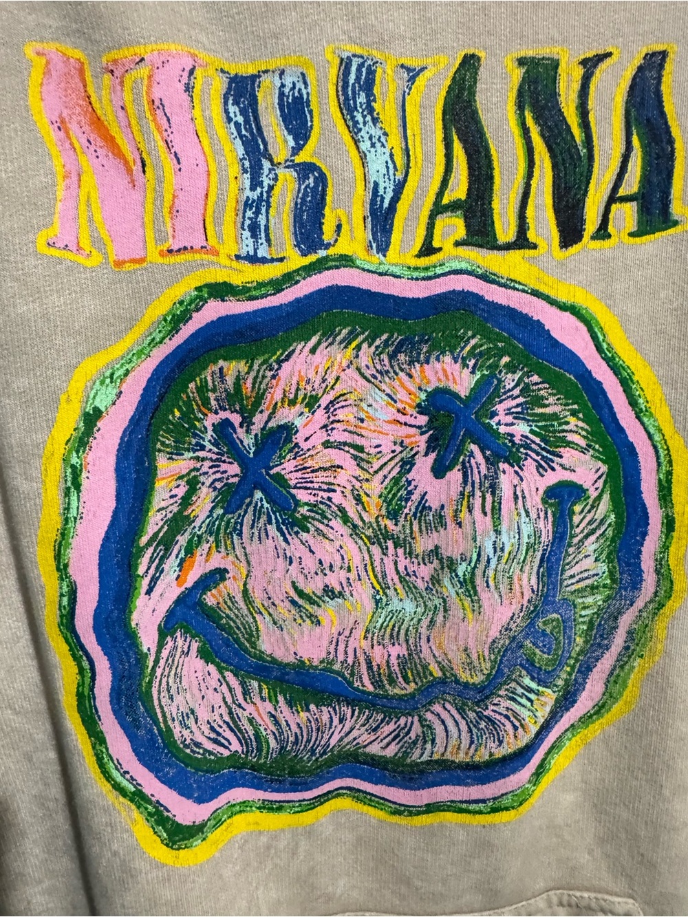 NIRVANA Women’s Graphic Hoodie in Pink, Blue & Yellow